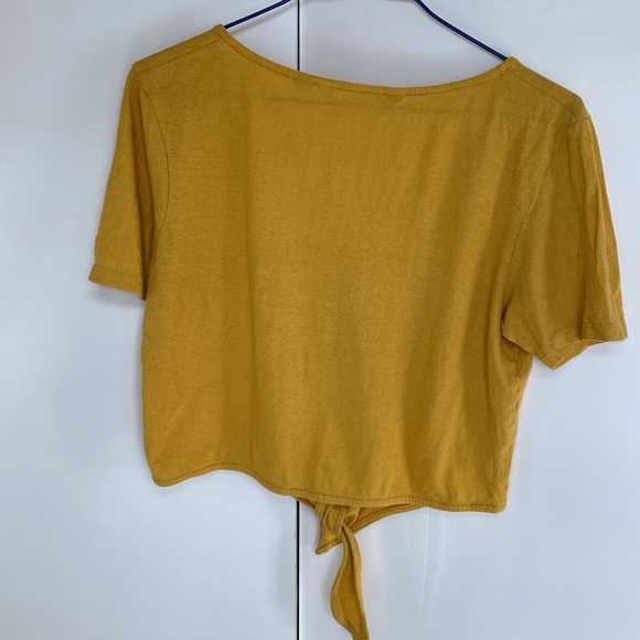Twik Lab Yellow Tie Up Cropped Tee - Picture 3 of 7